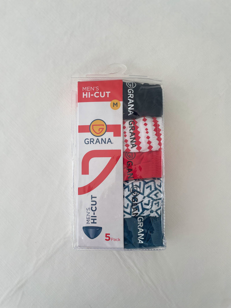 Men's GRANA Hi-Cut Cotton Briefs 5 pack Assorted